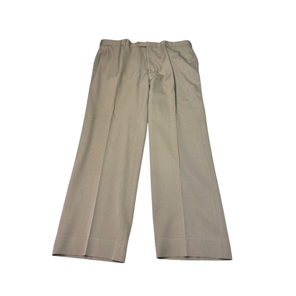 Brooks Brothers 1818 Madison Tan Wool Pleated Dress Pants Mens 40x30